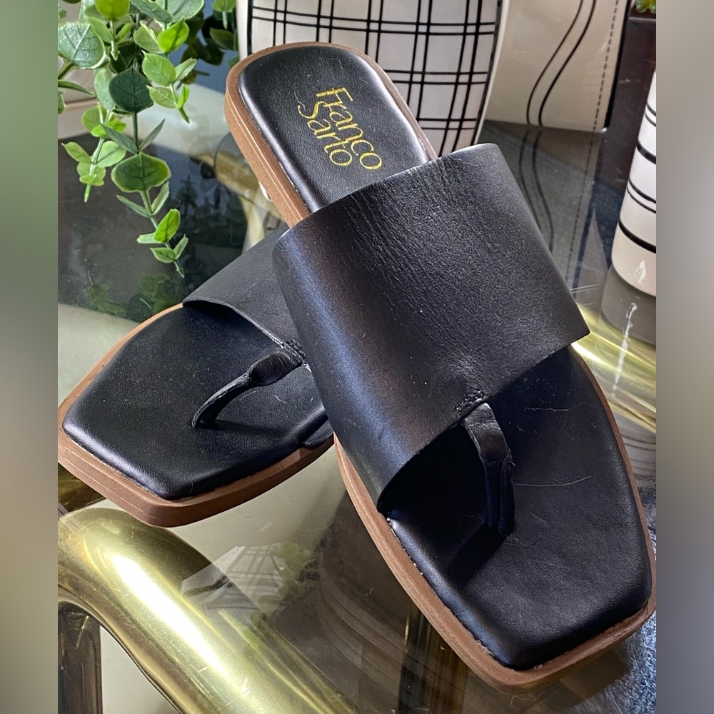 Franco Sarto Black Leather Merci Flat
